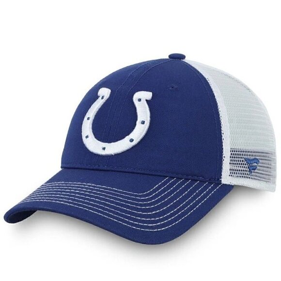 Indianapolis Colts Football Trucker Hat Adjustable Royal/White - Picture 1 of 4